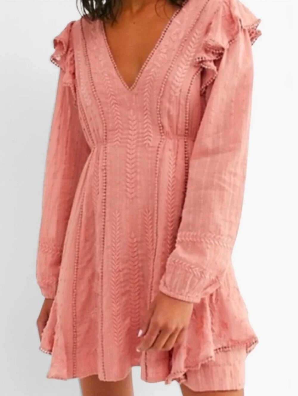 short pink formal dresses A-Line Glitter Dress with Embroidery Blush / 3XLarge Beach / Destination Joseph Turner Linen Grandad Size:22056 Heather12